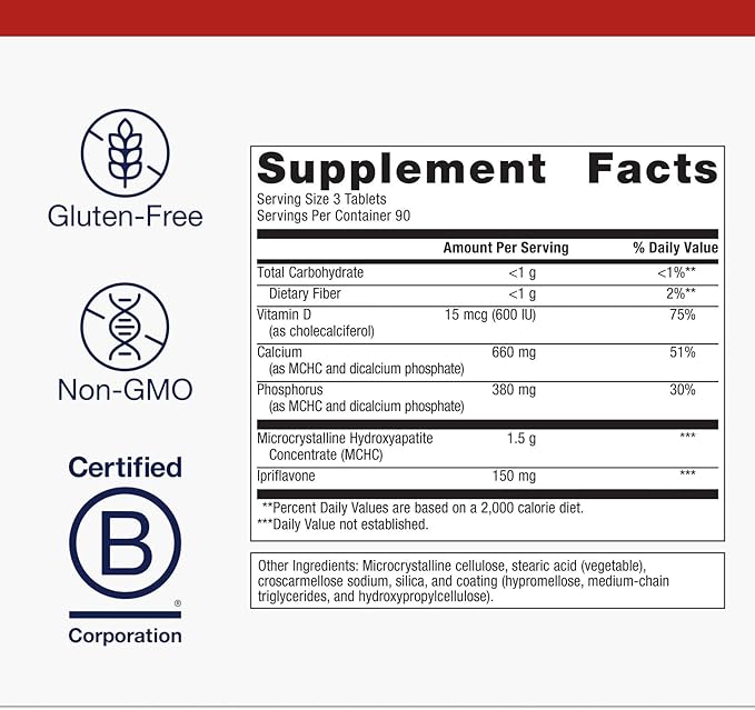 Metagenics Bone Builder Prime - MCHC Calcium Complex for Bone Density &amp Strength* - with Calcium Phosphorus Magnesium &amp Vitamin D* - Non‑GMO Gluten‑Free - 270 Tablets