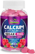 Calcium Supplement Gummies - Sugar Free Calcium Gummy with Vitamin D3 for Best Absorption - Supports Immune Health Bones &amp Teeth - Nature's Calcium Chews for Women &amp Men - Berry Flavor - 120