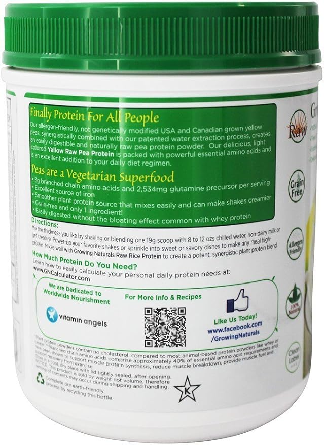 Growing Naturals Pea Protein Powder Natrl 16 Oz5