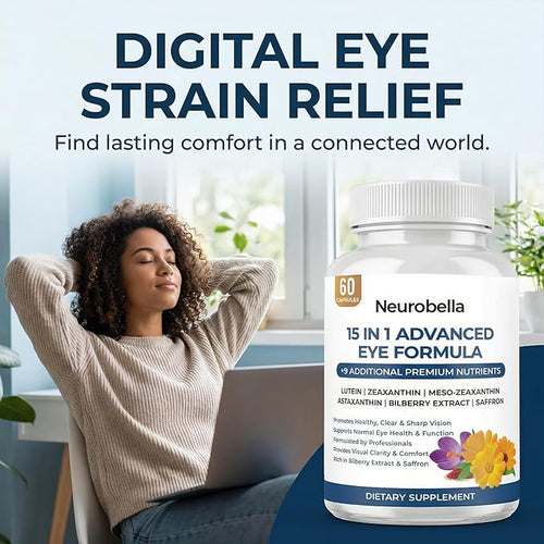 15-in-1 Advanced Eye Formula Eye Support Formula for Daily Comfort with Lutein Zinc Luteolin 60 Capsules