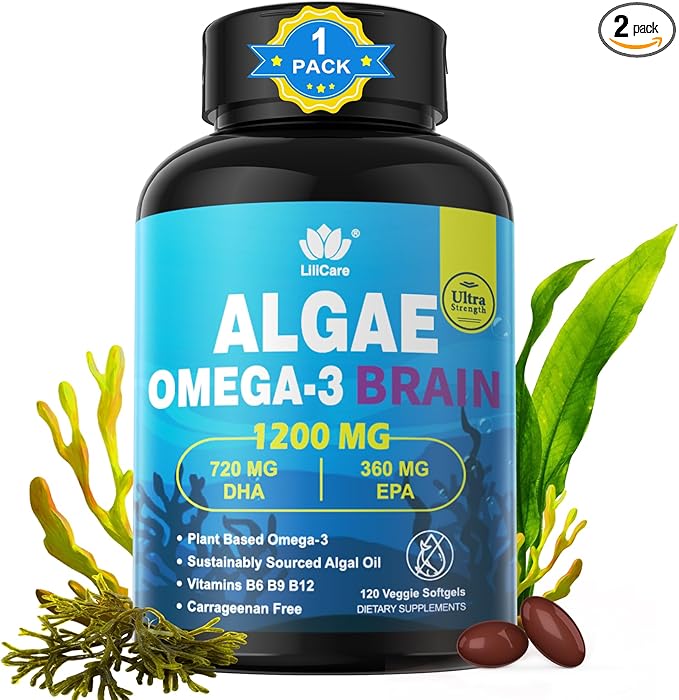 Vegan Omega 3 Supplement 240cts Omega3 Fatty Acids Softgels Fish Oil Alternative Plant-Based DHA EPA Algae Oil Omega-3 Supplement No Fish TasteNon GMO