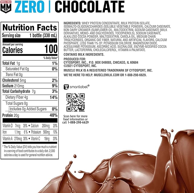 Muscle Milk Zero Protein Shake Chocolate 20g Protein Pack of 12 &amp Quest Nacho Cheese Protein Chips Pack of 12