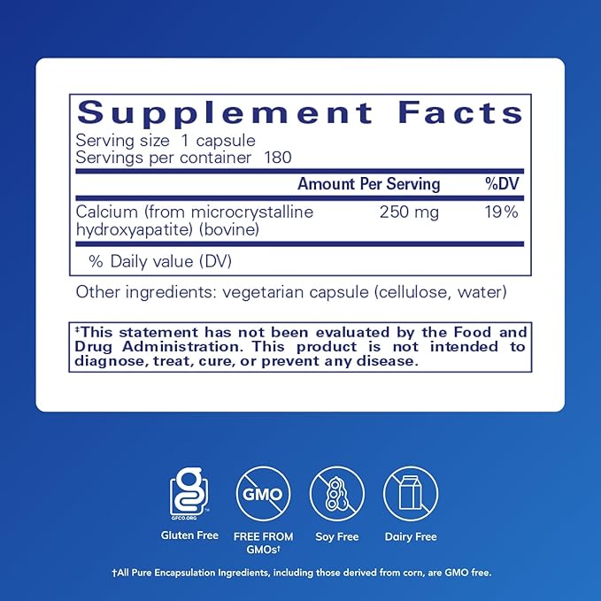 Pure Encapsulations Calcium MCHA | Hypoallergenic Supplement to Support Bones* | 180 Capsules