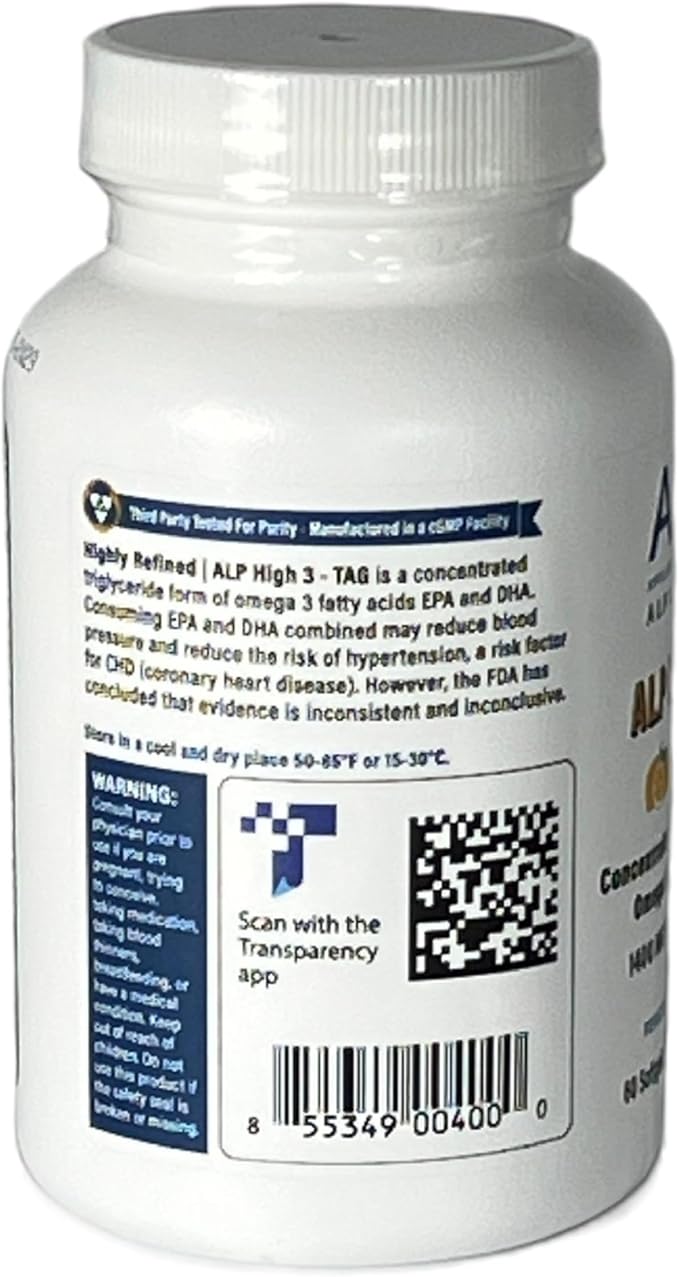 TAG Omega 3 Fish Oil Supplement - 60-Count