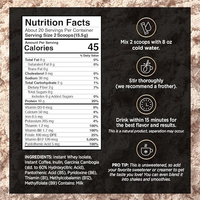 VitaCup Slim Protein Coffee Shake for Diet Support Instant Coffee w/Whey Protein Powder B Vitamins &amp Fiber Dietitian Developed for Performance &amp Taste Make as Iced or Shake 3 Bags
