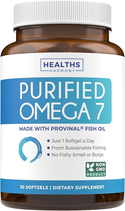 Irish Sea Moss &amp Omega 7 (1-Month Supply) Omega Sea Blend Bundle - Organic Irish Sea Moss - Raw Vegan Supplement (60 Caps) &amp Omega 7 Softgels - Provinal Sustainable Peruvian Anchovy Fish Oil (