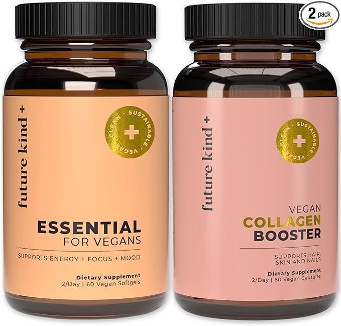 Future Kind Best Sellers Bundle | Vegan Multivitamins and Collagen Booster | Vegan Multivitamins for Women and Men with B12 Omega 3 and Vitamin D3 | Collagen Supports Skin Hair and Nail Health