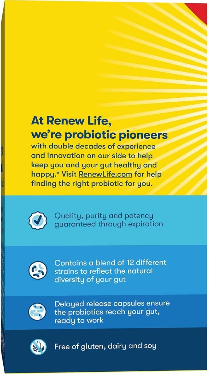 Renew Life Extra Care Ultimate Flora Probiotic Supplement 30 Billion 50 Vegetarian Capsules