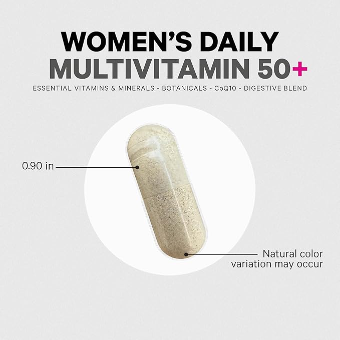Codeage Women’s Multivitamin 50+ Supplement - Essential Vitamins for Women Over 50 Minerals CoQ10 Hyaluronic Acid Probiotics Black Cohosh Ashwagandha &amp Superfoods - Non-GMO - 90 Capsules