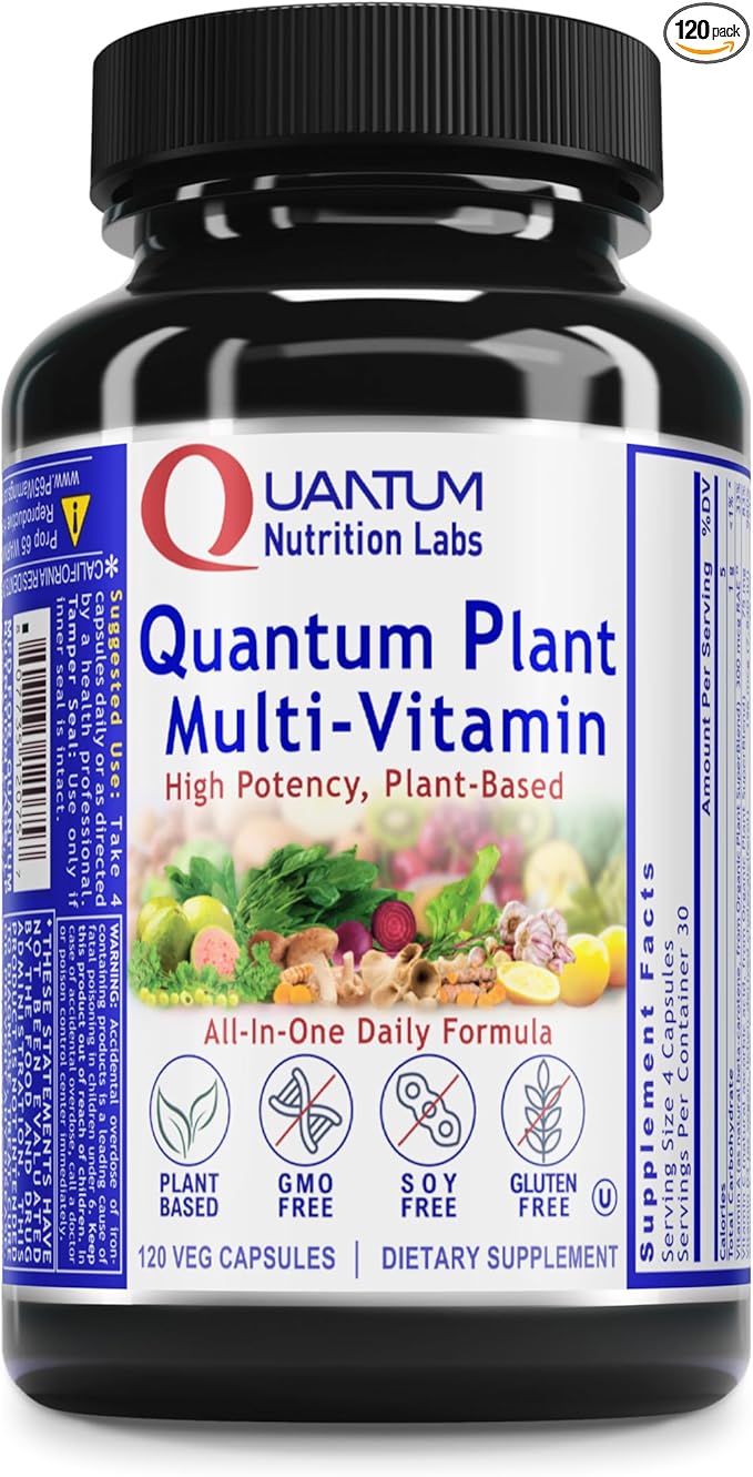 QNL Quantum Plant Multi-Vitamin - Complete Multivitamin - Immune Support for Adults - Natural Multivitamin for Men &amp Women - 120 Plant-Source Capsules
