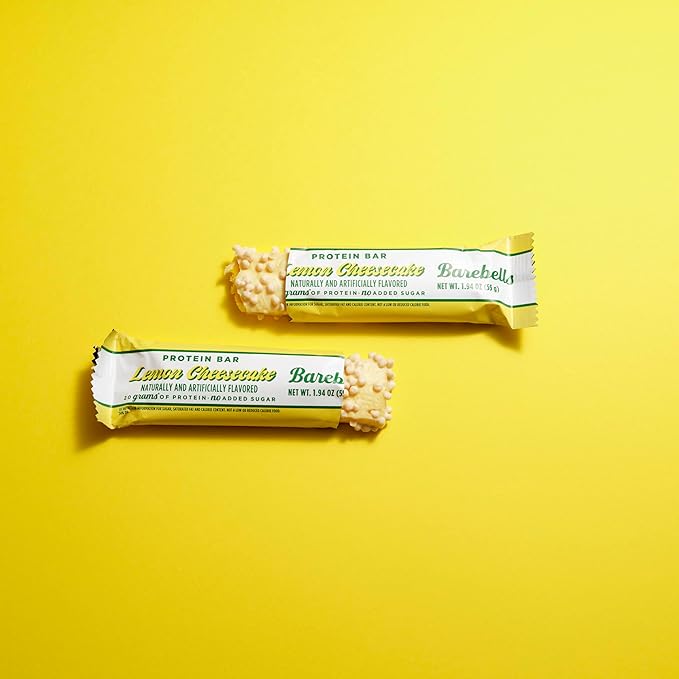 Barebells Protein Bars Lemon Cheesecake - Pack of 12 20g High Protein Treats - Chocolate Nutrition Bar with 1g Total Sugars - On-The-Go Breakfast or Post-Workout Snack