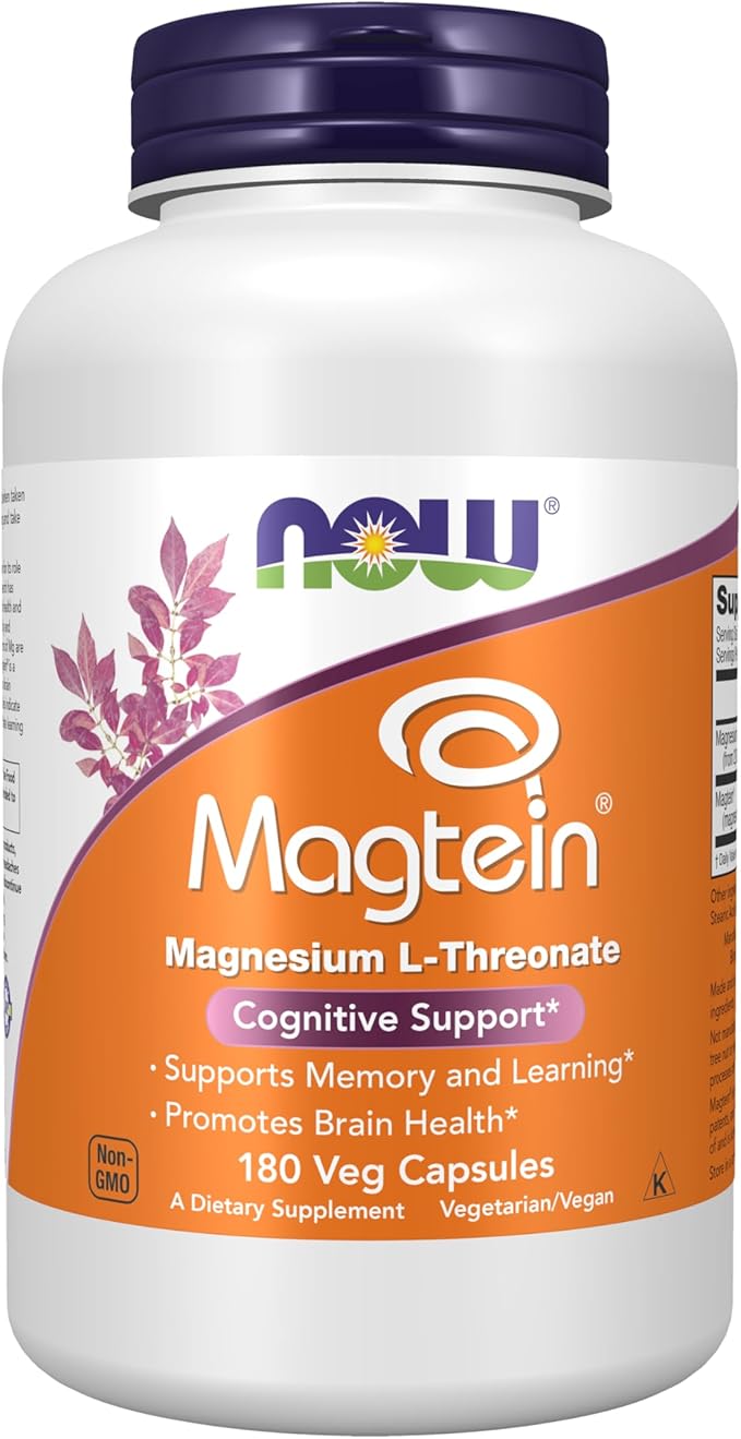 Now Foods Supplements Magtein Magnesium L-Threonate Cognitive Support* 180 Veg Capsules