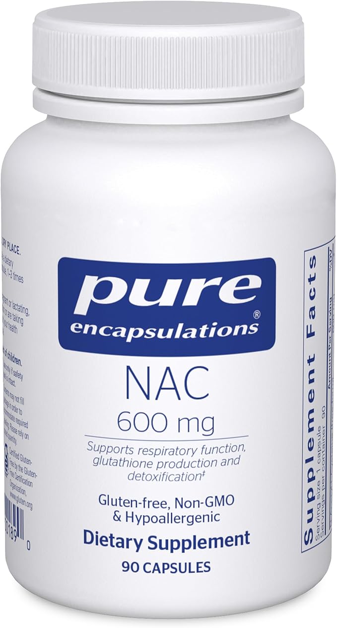 Pure Encapsulations NAC 600 mg - N-Acetyl Cysteine NAC Supplement for Lung Health &amp Immune Support Liver Support &amp Antioxidants* - with Freeform N-Acetyl-L-Cysteine - 90 Capsules