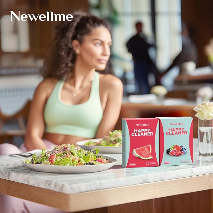 NEWELLME Watermelon Berry Powder ProbioticsPrebiotic &amp Probiotic Powder Organic Fiber Sugar Free Herbs for Bloat Gut Health Digestive Health for Men Women (28days Blueberry)