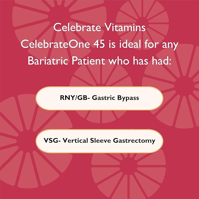 Celebrate Vitamins CelebrateONE 45 Chewables 45mg Iron - Once Daily Bariatric Multivitamin Essential Vitamins &amp Minerals - Gastric Bypass &amp Sleeve Gastrectomy Supplement - Tropical (90 Table