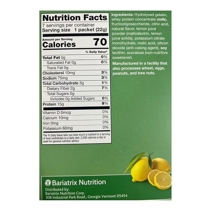 PROTIFIT - High Protein Lemon Fruit Drink 2 Pack 15g Protein Low Calorie Sugar Free Ideal Protein Compatible 7 Servings Per Box (2 Pack)