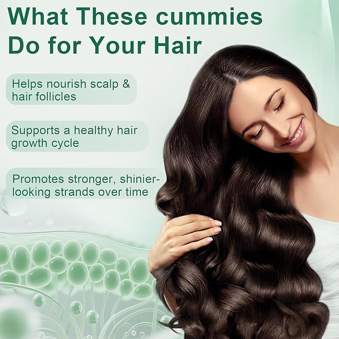 Hair Loss GummiesSea Moss Gummies with Vitamin C Vitamin E Aloe Vera Pearl Powder Support Faster Hair GrowthEnhance Nail ElasticityPromot Radiant SkinGluten-Free - 60 Count