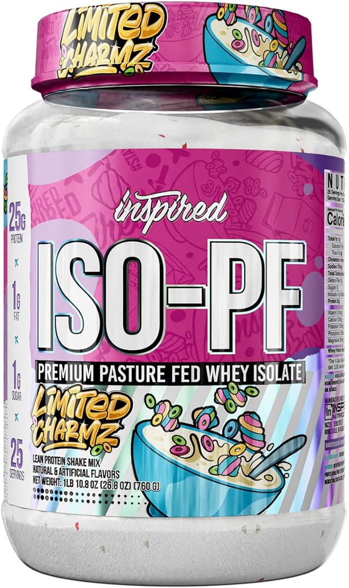 Inspired ISO-PF Pasture Fed Whey Protein Isolate – 25g Protein Low Carb &amp Lactose Free – Grass Fed Post Workout Protein Powder