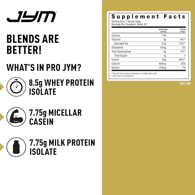 Pro JYM S'Mores Protein Powder - Whey Protein Isolates Casein &amp Milk Protein Lean Muscle Building for Men &amp Women JYM Supplement Science 45 Servings