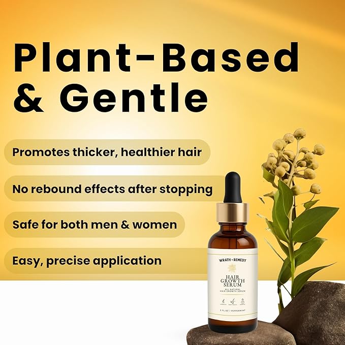 Hair Growth Serum Women &amp Men — USDA Organic Tricho10™ Natural Scalp Serum with 10 Botanical Oils for Reduced Shedding Improved Hair Density &amp Visible Hair Growth in 90 Days — All Hair Types