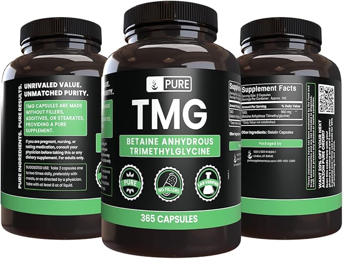 Pure Original Ingredients TMG (365 Capsules) No Magnesium Or Rice Fillers Always Pure Lab Verified