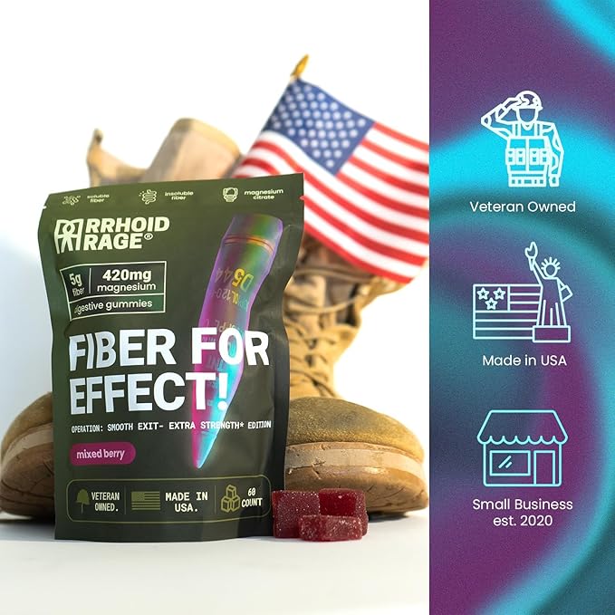 Fiber Extra Strength Gummies with Magnesium Citrate – Extra Strength Gut &amp Digestive Support – Mixed Berry Flavor – Daily Wellness Supplement – 60 Gummies (2)