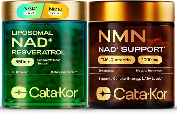 NMN Supplement 1000mg &amp Liposomal NAD+ Supplement with Resveratrol – Supports Cellular Energy &amp NAD+ Levels – Third-Party Tested