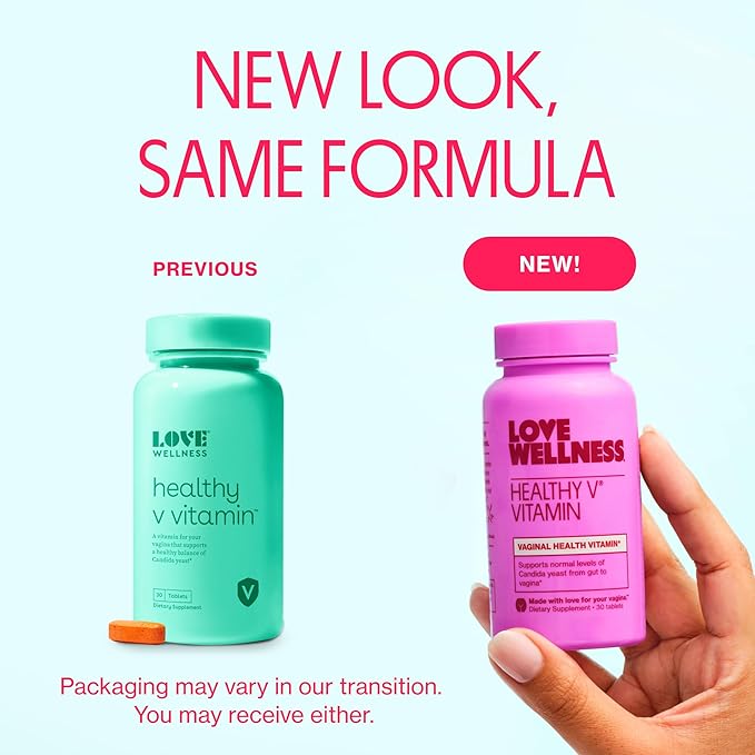 Love Wellness Healthy V Vitamin | Women's Vaginal Health Supplement | pH Balance Gut Health &amp Immune Support Supplement | Balance of Candida Yeast with Turmeric Garlic &amp Coconut Oil | 30 Cou