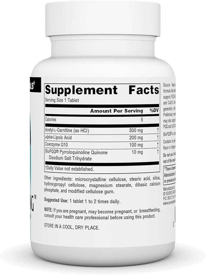 Source Naturals PQQ Healthy Aging - for Mitochondrial Energy &amp Brain Support - 30 Tablets