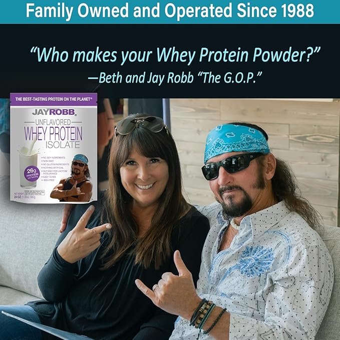 Jay Robb Whey Isolate Protein Powder Low Carb Keto Vegetarian Gluten Free Lactose Free No Sugar Added No Fat No Soy Nothing Artificial Non-GMO Best-Tasting (5 Pound Unflavored)