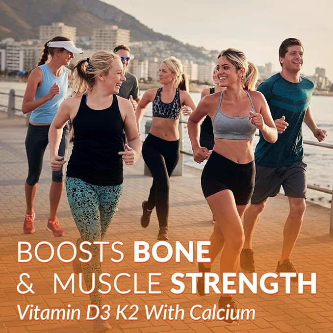 Vitamin D3 10000iu &amp K2 (as MK7) 200mcg Gummies w/Calcium Magnesium Omega-3 Vitamin C B12 K2 D3 Supplement for Women &amp Men - Vegan Sugar Free
