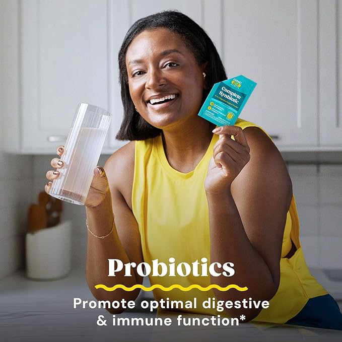 GNC Complete Synbiotic 4-in-1 Digestive Support Powder - Stomach Balance Formula with Physician-Endorsed Strains - Prebiotic Probiotic &amp Postbiotic Blend - Drink Mix - 30 Count (30 Servings)