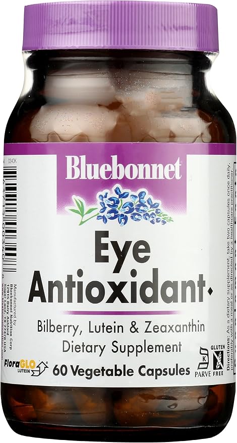 BlueBonnet Eye Antioxidant with Zeaxanthin Formula Vegetarian Capsules 60 Count