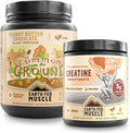 Earth Fed Muscle Vegan Strength &amp Recovery Bundle – Common Ground Plant-Based Protein (Chocolate Peanut Butter) + Transcend German Creapure Creatine Monohydrate – Muscle Support &amp Performance