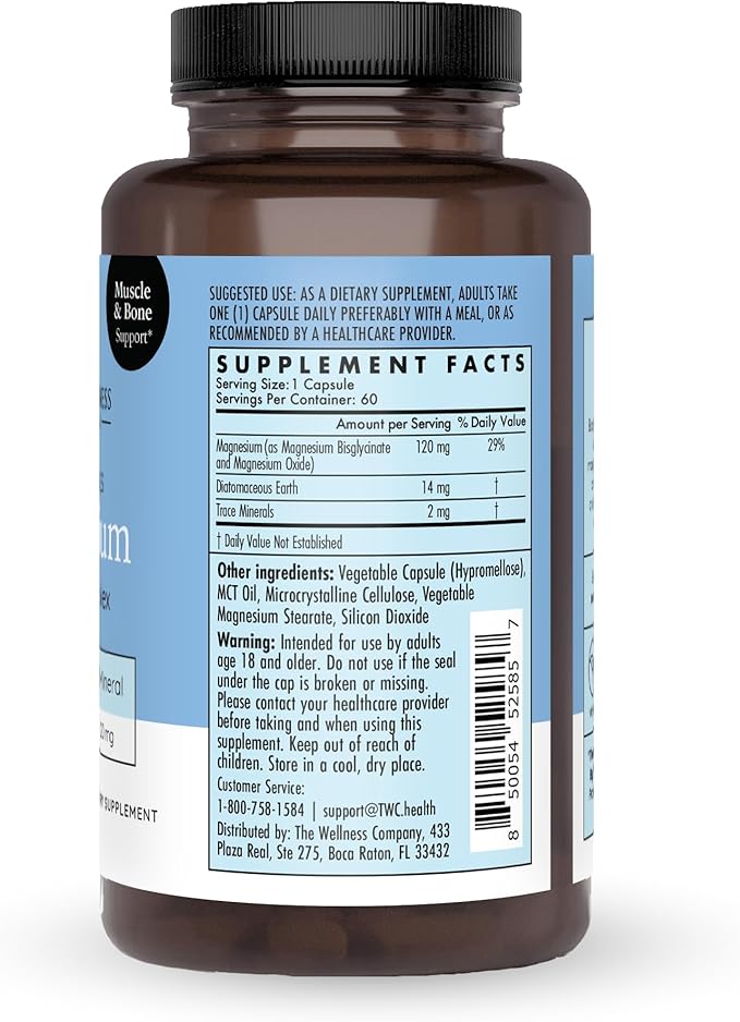 Magnesium Glycinate and Magnesium Citrate – Supports Muscle Relaxation and Cardiovascular Health | 60ct (2 Month Supply)