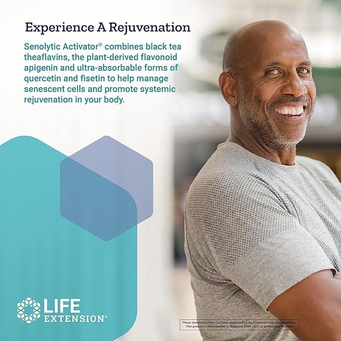 Life Extension Senolytic Activator with Quercetin &amp Fisetin - For Immune Support Anti-Aging &amp Longevity - 36 Vegetarian Capsules &amp 30 Vegetarian Capsules of Bio-Fisetin for Cellular Healt