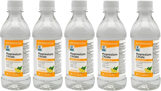 Quality Choice Magnesium Citrate Oral Solution Saline Laxative for The Relief of Occasional Constipation Lemon Flavor 10 Fl Oz (5)