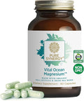 PURE SYNERGY Vital Ocean Magnesium | Organic Magnesium Supplement Capsules | Vegan Seaweed-Based Complex with Spirulina Chlorella &amp Wakame | for Energy Sleep &amp Stress (60 Capsules)