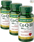 Nature's Bounty CoQ10 Supports Heart Health 100mg Plus L-Carnitine 60 Softgels (Pack of 3)