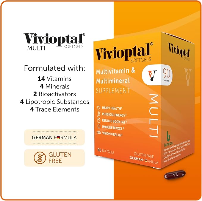 Vivioptal Multi 90 Softgels Multivitamin &amp Multimineral Gluten Free German Formula