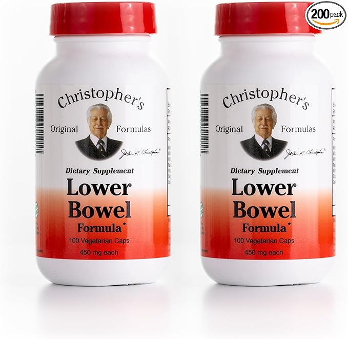 Christopher's Original Formulas Lower Bowel Cleanse Formula Capsules - Herbal Laxative Colon Cleanse and Gut Cleanse 100 ct. - Pack of 2