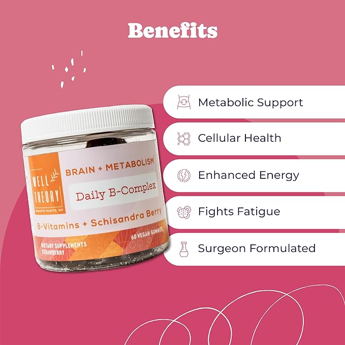 Introducing Daily B-Complex Gummies: Nerve Brain &amp Metabolism - Supports Healthy Brain Function - Powerful Antioxidant Support