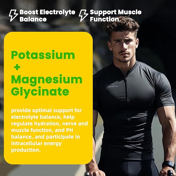 Potassium Magnesium GummiesHigh Absorption Magnesium GlycinateB6D3Potassium Citrate for Leg CrampsMuscleElectroyte for Adults KidsSugar-Free 120 Gummies (Pineapple)