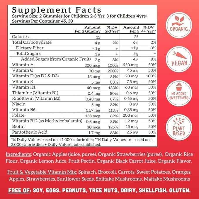 Llama Naturals Adults and Kids Vitamin D3 Raspberry 60 Ct and Multivitamin Gummies Strawberry 90 Ct