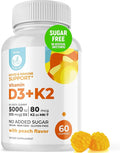 DR. MORITZ Vitamin D3 Gummies (5000 IU) with K2 - for Adults and Kids - Vitamin D3 K2 Gummies for Immune Support &amp Bone Health - Vegan Sugar Free Gluten Free (60 Count)