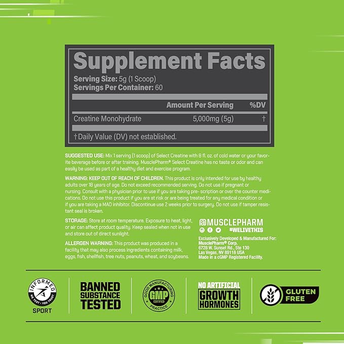 MusclePharm Combat Protein Powder Cookies ‘N’ Cream Flavor &amp Creatine Monohydrate Powder for Pre Workout Muscle Builder &amp Post Workout Muscle Recovery