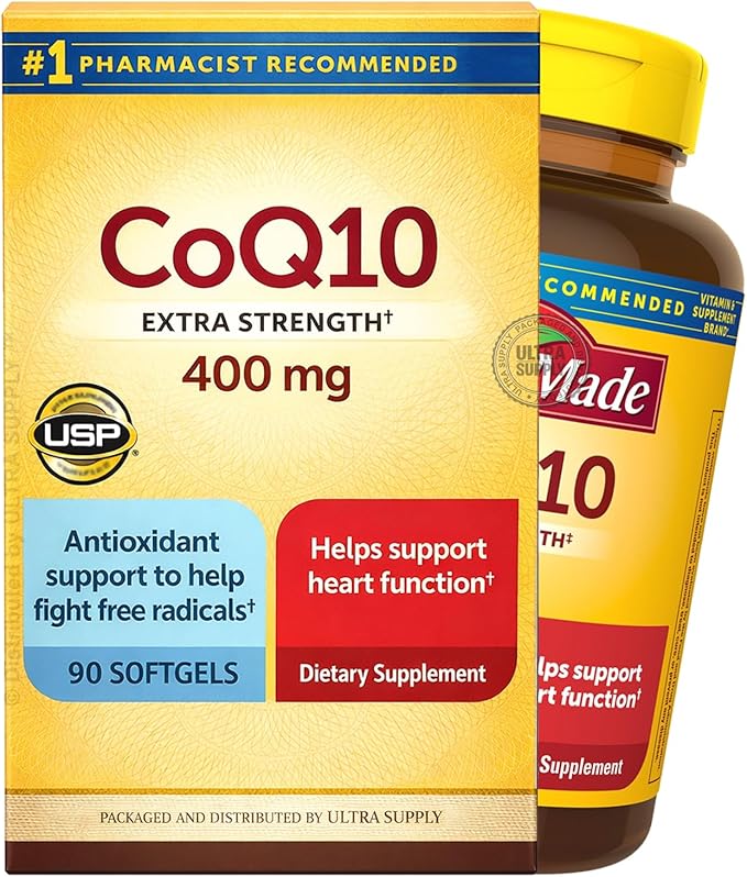 Nature_Mades CoQ10 400 mg (90 Count. - Value Pack) Softgels | Extra Strength Antioxidant Support Energy Metabolism