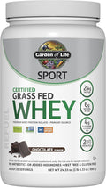 Garden of Life SPORT Whey Protein Powder Chocolate Premium Grass Fed Whey Protein Isolate plus Probiotics for Immune System Health 24g Protein Non GMO Gluten Free Cold Processed - 20 Servings