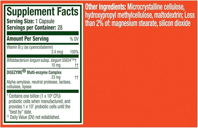 Align Probiotic Bloating Relief + Food Digestion Probiotics for Women and Men #1 Doctor Recommended Brand‡ Promotes Digestive Health and Helps Support the Metabolism of Food* 28 Capsules