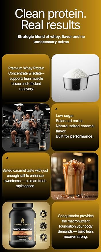 Conquistador Whey Protein Natural Salted Caramel 2lb